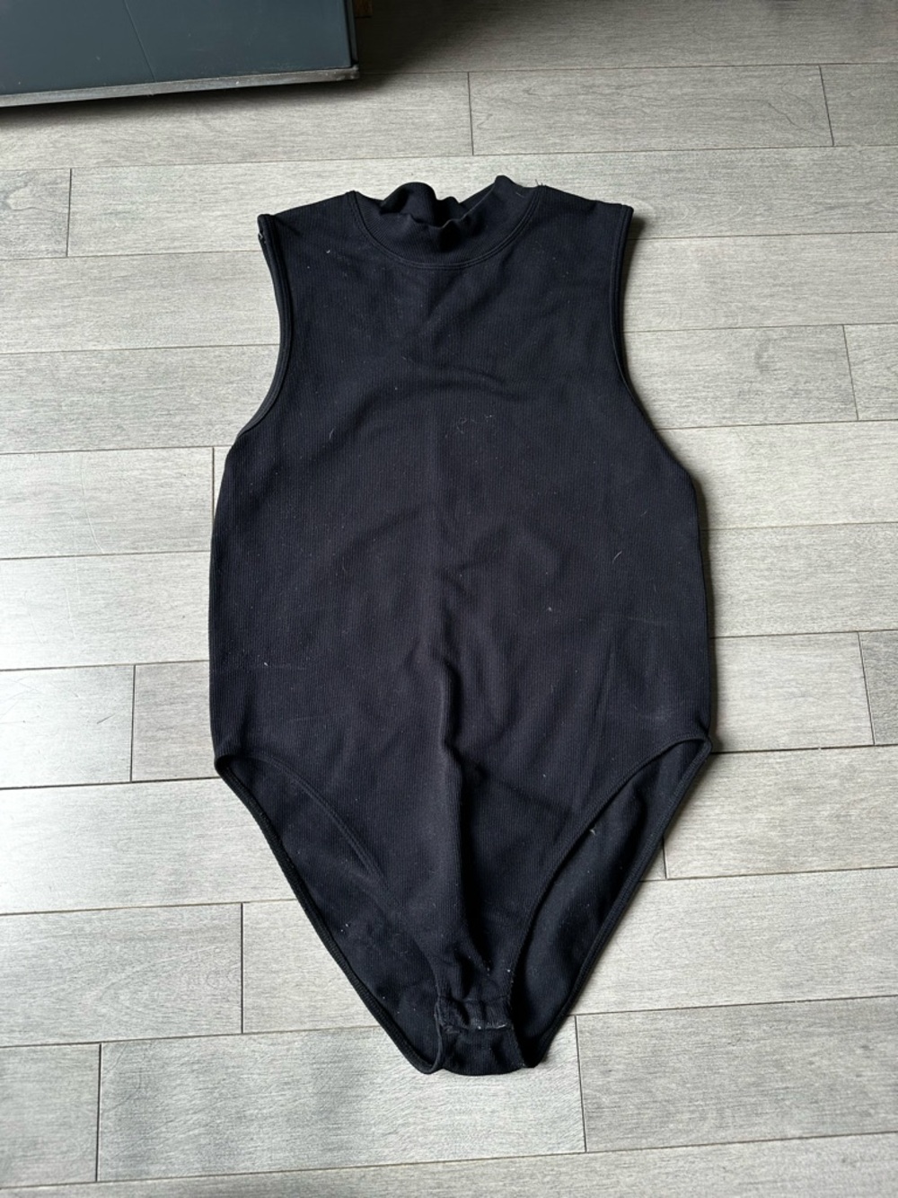 Women’s Primark Black Sleeveless Ribbed Mocked Turtleneck One Piece Bodysuit Med